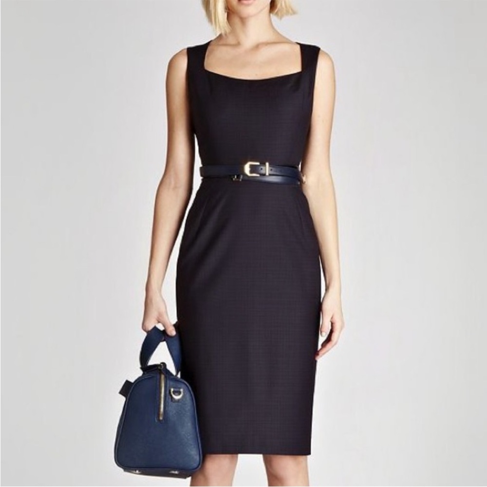 REISS Matilda Jon Plaid Check Sleeveless Wool Sheath Dress, Size 2